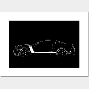 2013 Ford Mustang Boss 302 - profile stencil, white Posters and Art